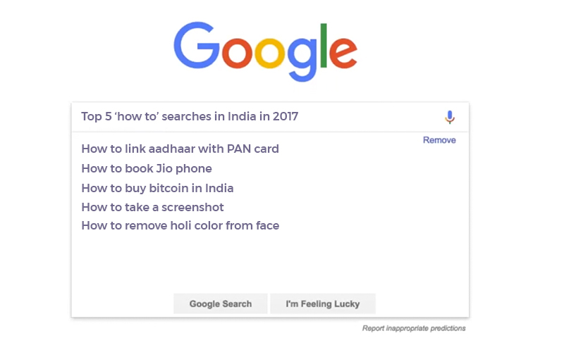 top 5 ‘how to’ searches in India in 2017